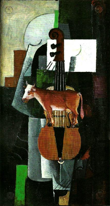 Kazimir Malevich cow and violin oil painting image